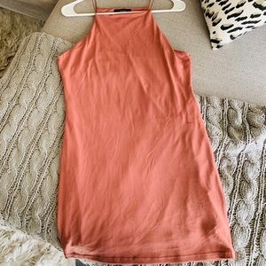 Coral straight line dress